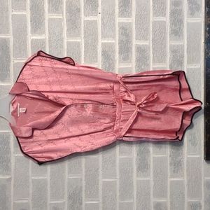 Victoria's Secret Women's Pink Black Satin Nightwear Romper Playsuit Size Small